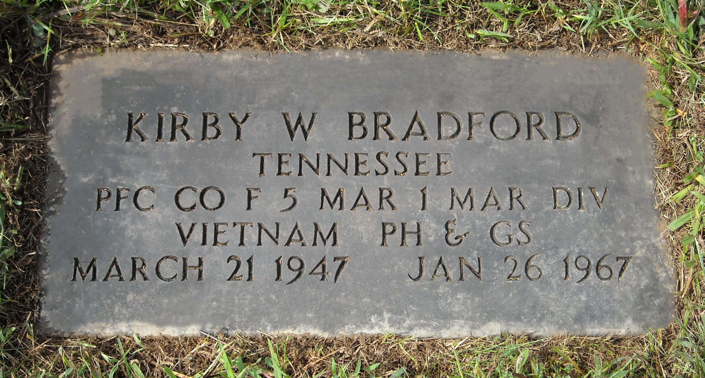 Bradford, Kirby W. East Tennessee Veterans Memorial